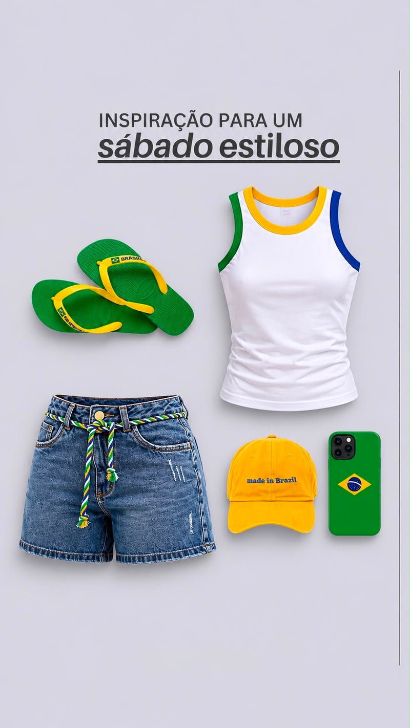 Blusa brasil bicolor