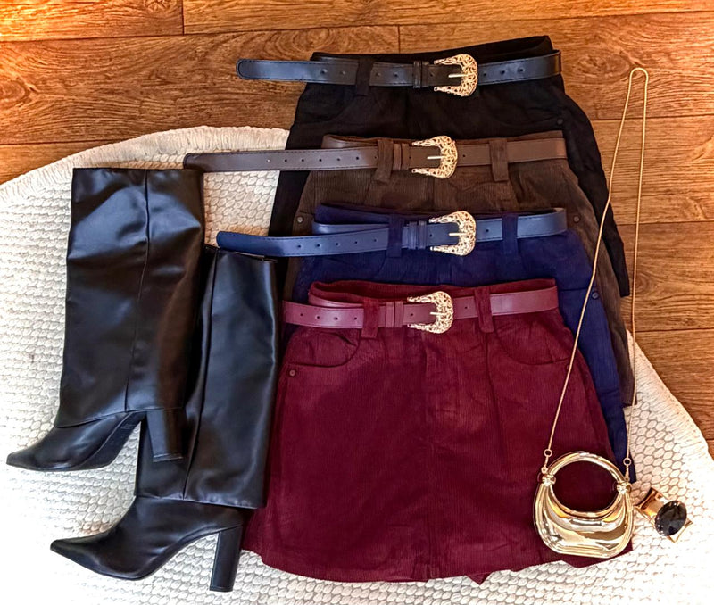 Short saia em cotelê