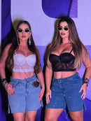 Bermuda jeans strass