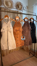 Vestido franja suede