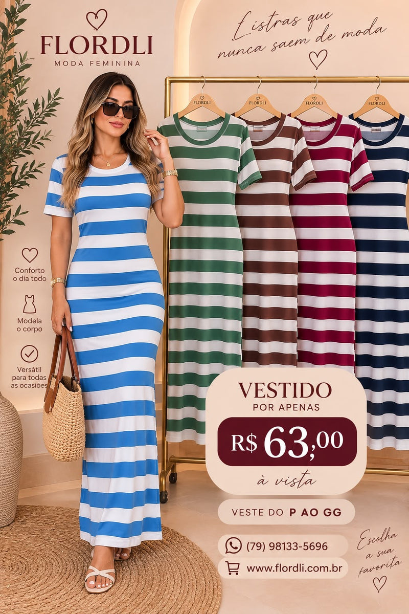 Vestido Listra C/ Manga