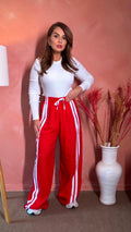 Calça wedleg listra
