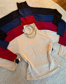 Blusa canelada , gola