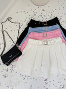 Short saia alfaiataria plissado