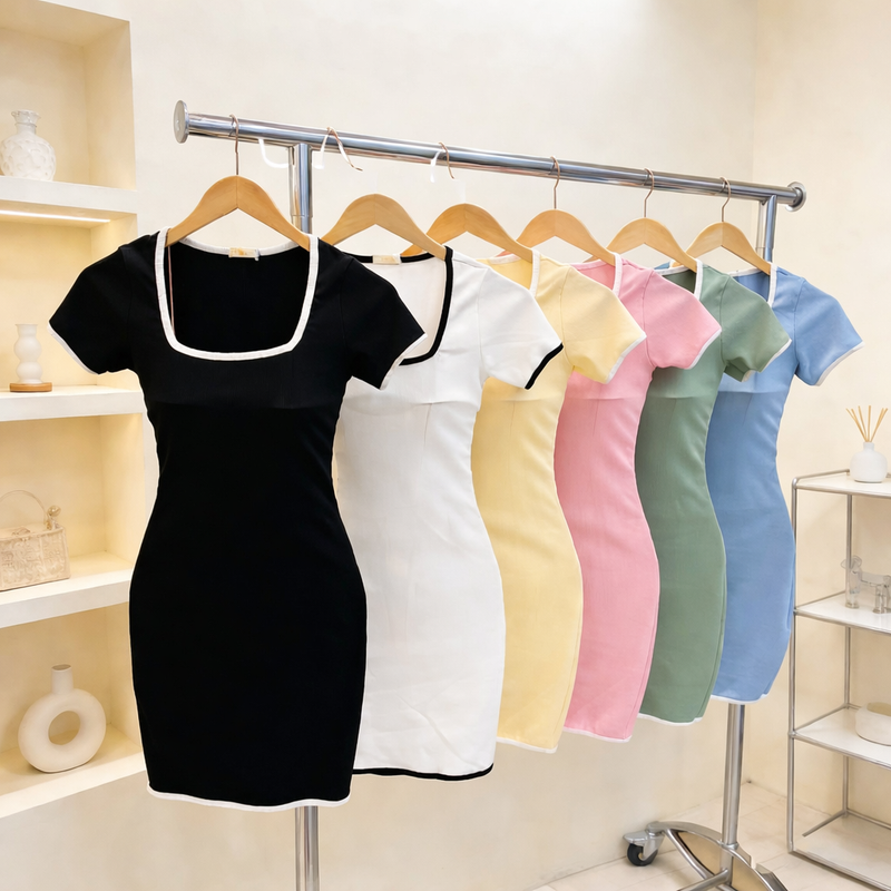 Vestido canelado premium