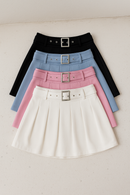 Short saia alfaiataria plissado