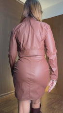 Conjunto vestido +jaqueta em coro