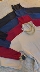 Blusa canelada , gola